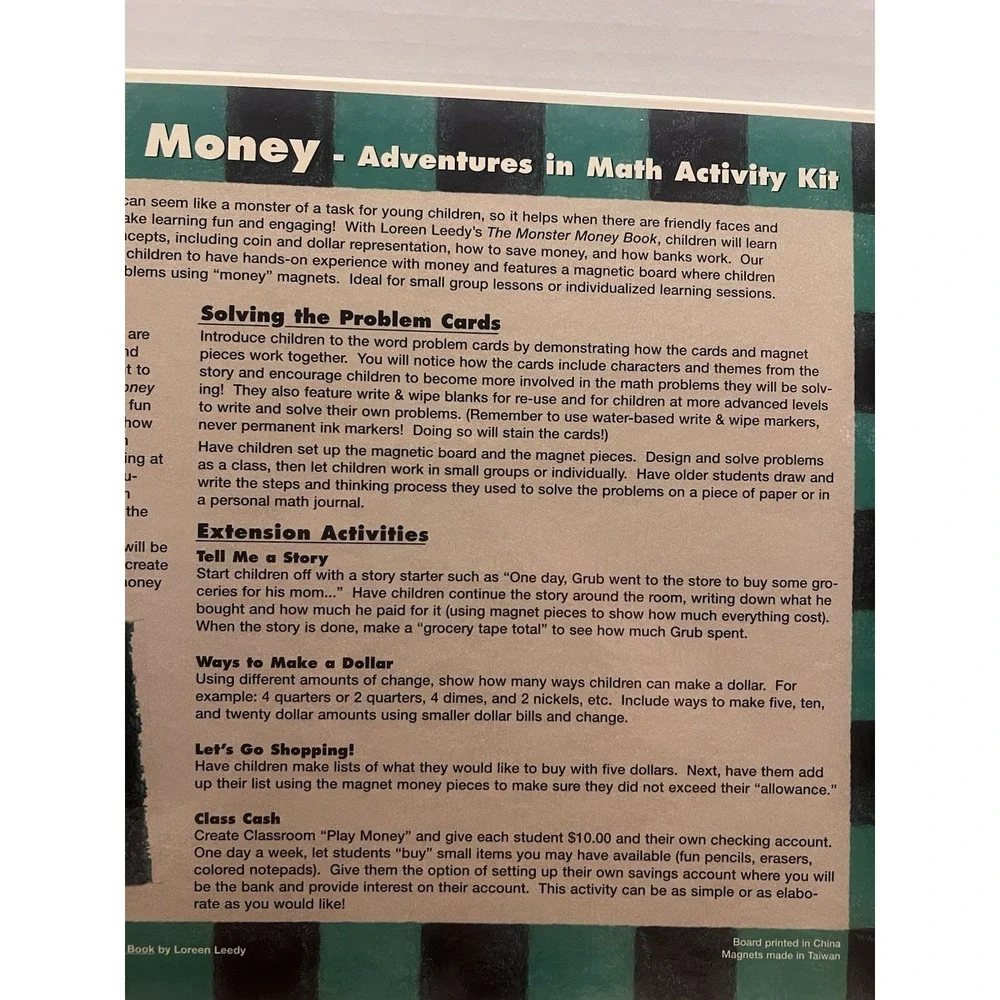 Vintage Lakeshore Monster Money Adventures in Math Activity Kit RR364 NEW Sealed